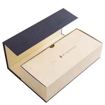 China Recyclable Luxury Custom Logo Hard Cardboard Cover Cardboard Paper Folding Magnetic Gift Box Packaging For Tea for sale