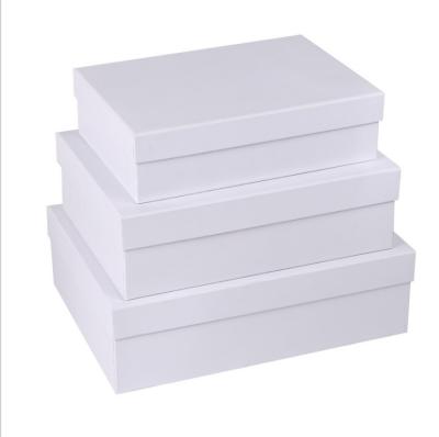 China Recyclable Custom Recycled Paper And Base Box Plain White Lid Gift Packaging Box for sale