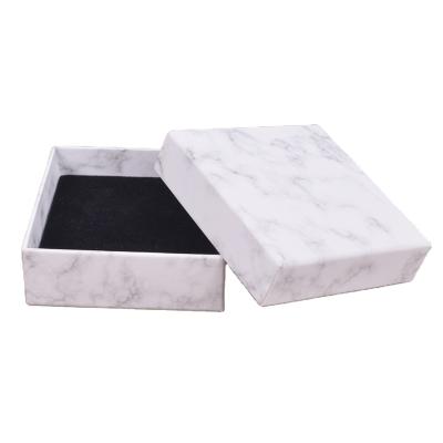 China Recyclable Wholesale Custom Logo Marble Cardboard Lid And Base Jewelry Packaging Gift Boxes With Foam for sale