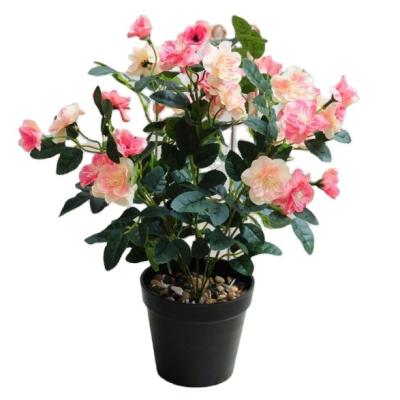 China Factory direct sales contemporary home decoration potted artificial rose flower four seasons evergreen plant artificial plant for sale