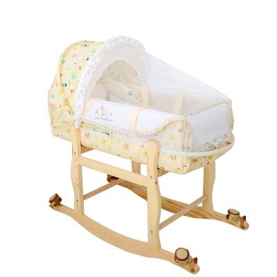 China System Traditional Wooden Rocking Stand For Moses Basket Stand For Bassinet for sale