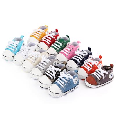 China Lightweight Baby Shoes Baby Boy Girls Shoes Anti-Slip Canvas Toddler Sneakers Infant First Walkers For 0-18 Months for sale