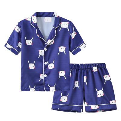 China Breathable children pajamas set baby pajamas in summer children's silk pajamas children's sleepwear for sale