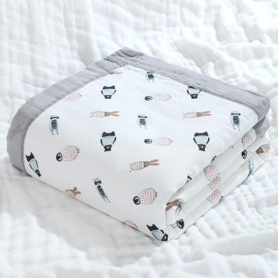 China PORTABLE Baby Wrap Blankets 100% Cotton Soft Muslin Kids Blanket Ready To Ship for sale