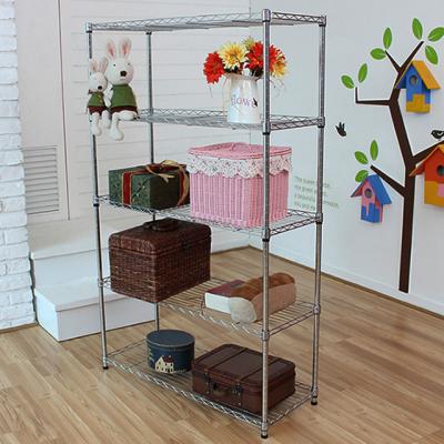 China No Supermarket 5 Layer Metal Wire Shelving Storage Rack for sale