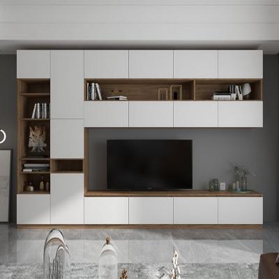 China Convertible Luxury High Quality white Modern Design TV stand living room walnut veneered designs wood tv cabinet for sale