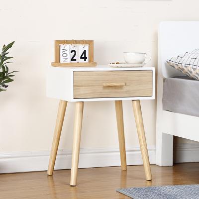 China Adjustable (other) Nordic Bedroom hospital Drawer Storage small Bedside Table modern Nightstand Sintered wood bedside table for sale