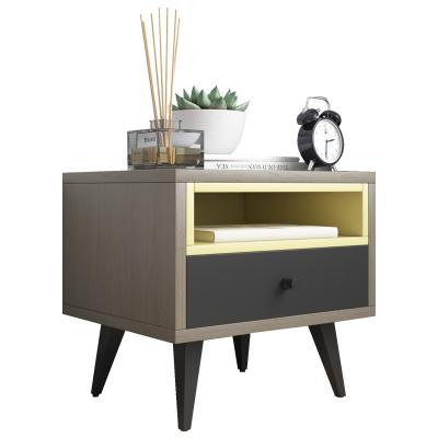 China Adjustable (other) luxury Nordic Bedroom Drawer Storage wooden bedside table with drawers modern Nightstand Sintered Bed Side Table for sale