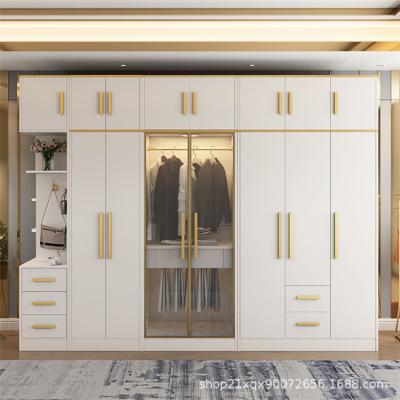 China Adjustable (height) Sliding Door Modern baby kids White cloth cabinet Simple Bedroom Furniture Home Customized Size Wooden Wardrobes for sale