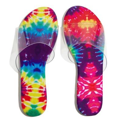 China Latest Anti-slippery Slides Slippers, Clear Jelly Slippers, Fashion Printed Women Sandals for sale