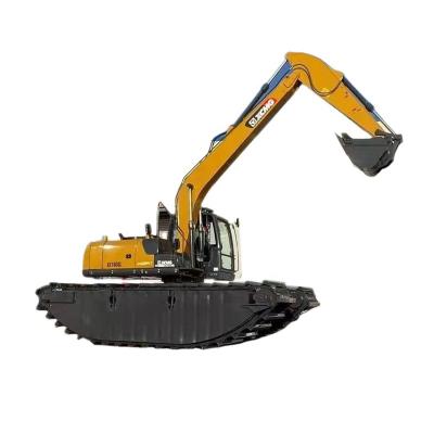 China Dredger or lake dredging for swamp area 16 ton amphibious excavator work for 2 meter deep water or river lake, undercarriage floating netting for sale