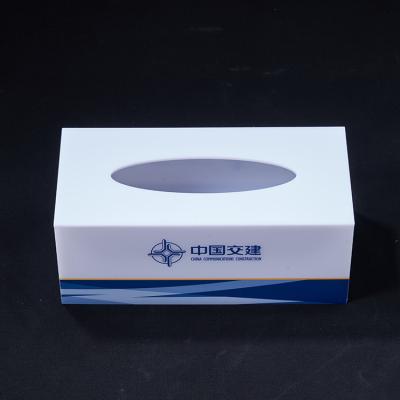 China Minimalist Factory Custom Design Rectangle 25*13*8cm Acrylic Restaurant Household Multifunctional White Transparent Tissue Box for sale