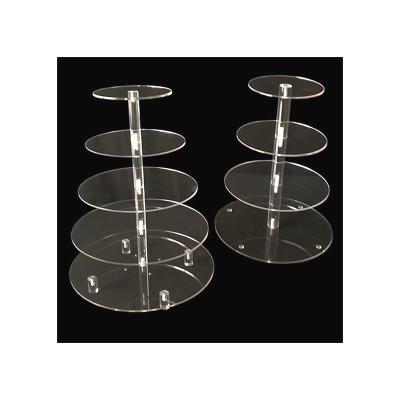 China Fashionable and beautiful design new special fashion multi-layer clear plastic tiered cake stand for sale