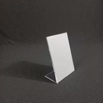 China Professional Eco-friendly Custom Design Transparent Acrylic Office A4 Card Sign Holder Display Stand With Triangle Base for sale