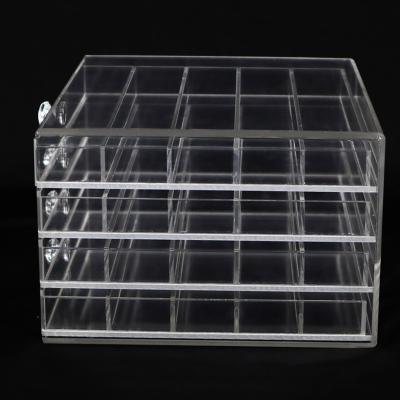 China Eco-friendly Cosmetic Acrylic Display Box With 4 Drawers Transparent Acrylic Jewelry Cabinet Acrylic Cylinder for sale