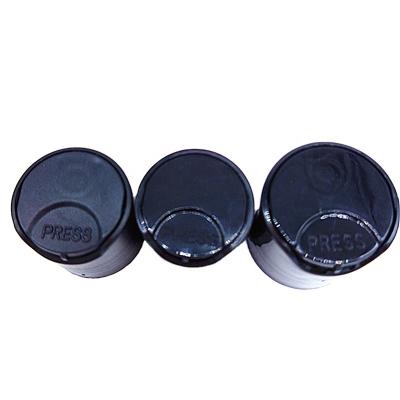 China Non Spill Wholesale High Quality Cosmetic Use 24/410 28/410 Glossy Matte Black Shampoo Disc Top Cap With Heat Seal for sale