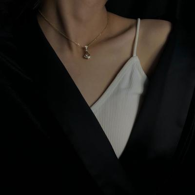 China New Type Environmentally Friendly Fashionable Diamond Gold Dainty Stainless Steel Price Necklace for sale