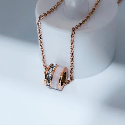 China Custom Necklace FASHIONABLE Design 18k Rose Gold Diamond Pendant Ring New Arrival Latest for sale