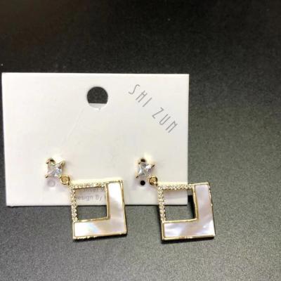 China Korean Natural Summer Black Hair Elegance Fashionable Diamond Earrings Marble Environmental Friendly Good Quality for sale