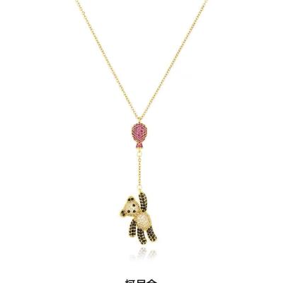 China Various Simplicity Promotional Design Hanging Drill Bear Pendent Necklace for sale