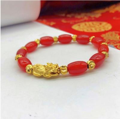 China pixiu punk traditional wealth porcelain red bracelet for bride bracelets for sale