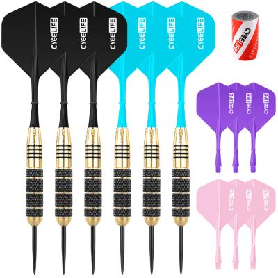 China Cyeelife 18g Professional Brass Barrel with Built-in Shaft and Flights 6 Packs Steel Darts Set Tip for sale