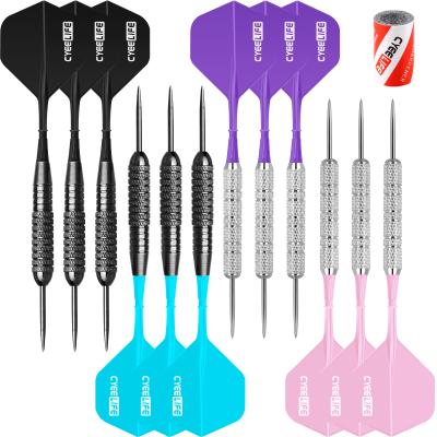 China Cyeelife 12 packs 2 styles and 4 colors barrel integrated shafts and 20g&22g flights steel tip darts set CL55 for sale