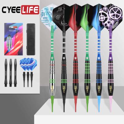 China Durable Multi Colors And Styles 3 Pack 18g 6 Flight Aluminum+Nylon Brass Barrel 6 Shafts With Soft Dart Case Tip Darts Set for sale