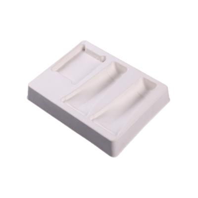 China Molded Customized Biodegradable Pulp Tray Biodegradable Pulp Box For Cosmetic Packaging Design for sale