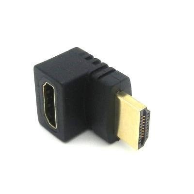 China Plug and play factory price 24k gold plated 90 degree right angle hdmi male to female adapter 270 degree hdmi adapter for sale