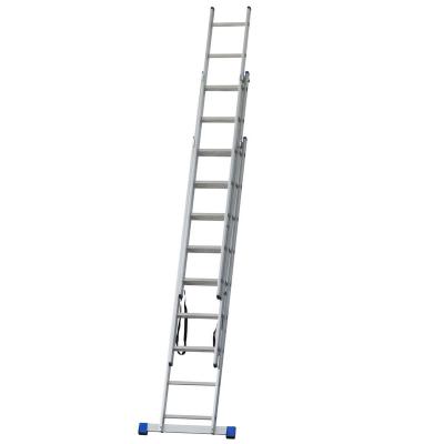 China Traditional high quality of 3*9 steps extension ladder, with full aluminum construction. as a straight ladder for sale