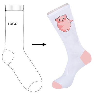 China Viable custom design own sock with popular cotton tube casual happy cute socks for sale