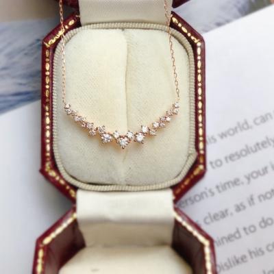 China Hot Selling Smile Necklace 18k Gold Hot Sale Diamond Necklace For Women Anniversary Gift Customized Real Kids Birthday Gift for sale