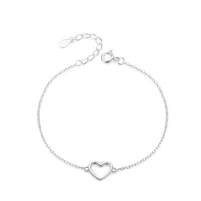 China CLASSIC 925 Sterling Silver Bracelet Women Fashion Accessories Gold Plated Heart Sterling Silver Bracelet for sale