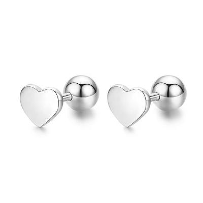 China CLASSIC New Design Tiny Jewelry 925 Sterling Silver Women Fashion Gold Plated Heart Jewelry 925 Sterling Silver Stud Earrings for sale