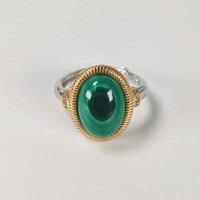 China CLASSIC fine jewelry 925 sterling silver ring gemstone ring engagement jewelry valentines day gift malachite rings women for sale