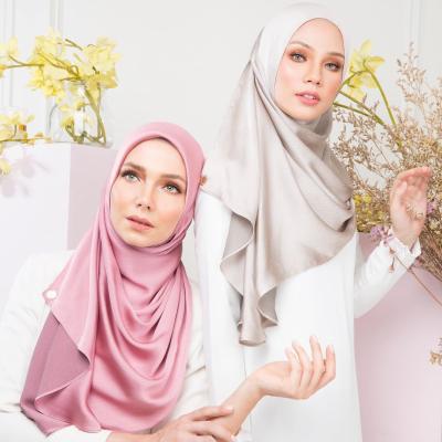 China New Fine Lines Shun Crepe Monochrome Chiffon Style Chiffon Turban High End Scarf Smooth Pleated Hijab Pure Color Scarf Hijab for sale