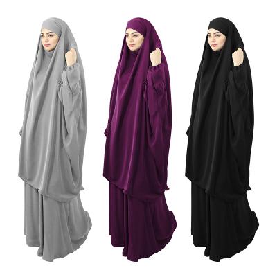 China High Quality Non-Stretch Nida Woven Muslim Worship Solid Nida Long Khimar Muslim Women's Suit Abaya Prayer for sale