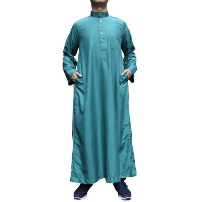 China Thobe Arabian Men's Polyester Retail Big Long Dresses Middle East Solid Color Washed Velvet Wholesale Price Mens Long Thobe Dresses for sale