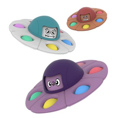 China Kids Plastic Interactive Anti Worry Finger Toys UFO Top Spinner Theft Mini Moving Person Toy for sale