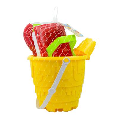 China Kids Summer Beach 7PCS Outdoor Plastic Bucket Toys Castle Building Sand Play Set Beach Bucket For Kids 88*37*76CM for sale