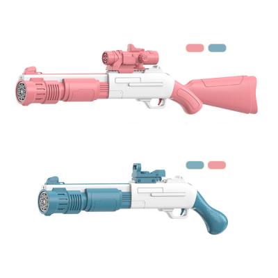 China Summer Laifu Toys 10 Holes Plastic Soap Border Electric Blown Toy Cool Igniting Gun for Kids for sale