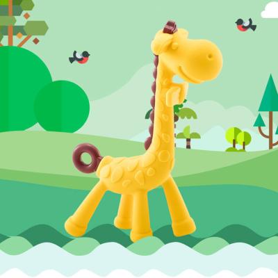 China 2020 High Performance Soft Chewable Silicone Funny Toy Teether Giraffe Teething Toys for sale