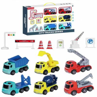 China Rubbing Toy Hot Selling Children's Construction Plastic Inertial Vehicle Sets Team Toy Truck For Sale for sale