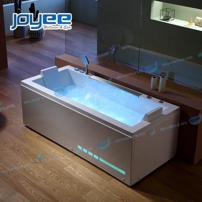 China Pure White Acrylic Deep Soaking Bathtub Badewanne Whirlwanne Indoor Whirlpool Massage Bathtub Comfortable 1-2 Persons Double Skirted Side (Left Skirted) JOYEE for sale