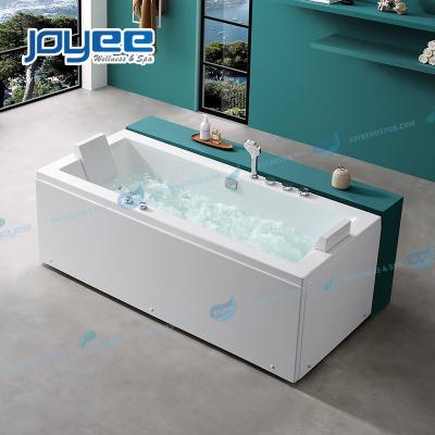 China Japanese skirt whirlpool air (left skirt) Best 2 double side adult freestanding acrylic bathtub manufacturer JOYEE jet massage bathtubs balneo for sale