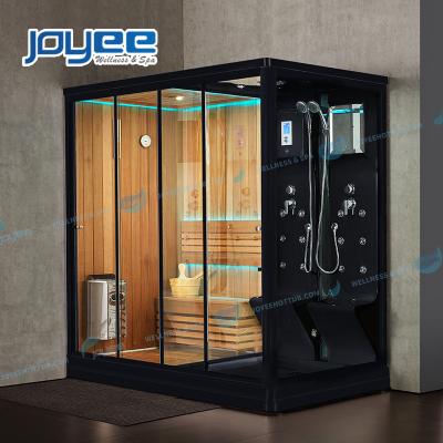 China Traditional Computer Control Panel JOYEE Shower Bathe Cabin 2 Person Sauna Shower Sexy Wood Bath Dry Sauna And Saturated Steam for sale