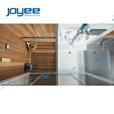 China JOYEE Modern Bathroom Hotel Apartment 2 Seat Person Steam Sauna Shower And Sauna Indoor With Acrylic Shower Base for sale