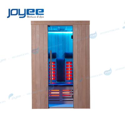 China JOYEE Factory Cheapest Factory Sauna Home Dry Sauna Shower Price China Computer Control Panel Mini New Steamer 2 3 Person Family Sweat Infrared Leather Bath for sale