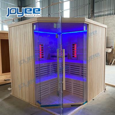 China JOYEE computer control panel steam indoor luxury traditional dry sauna room cheap price 1-4 people finnleo sauna price for sale